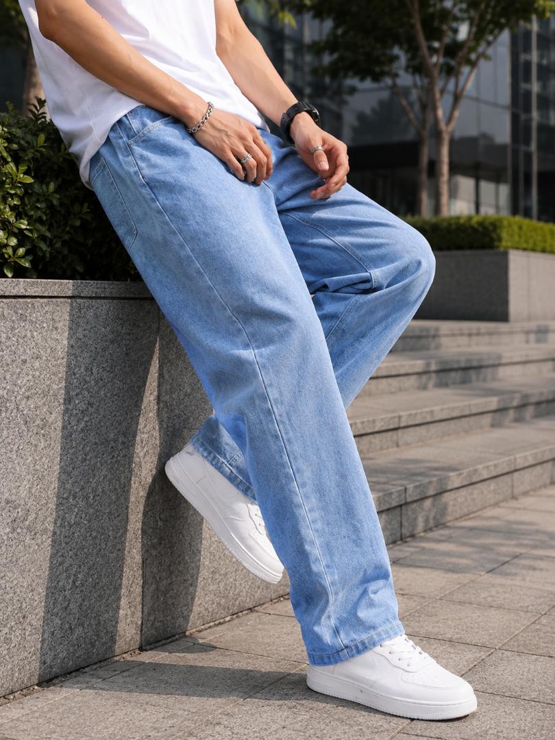 WAZWEAR Men Straight Fit Mid Rise Blue Jeans