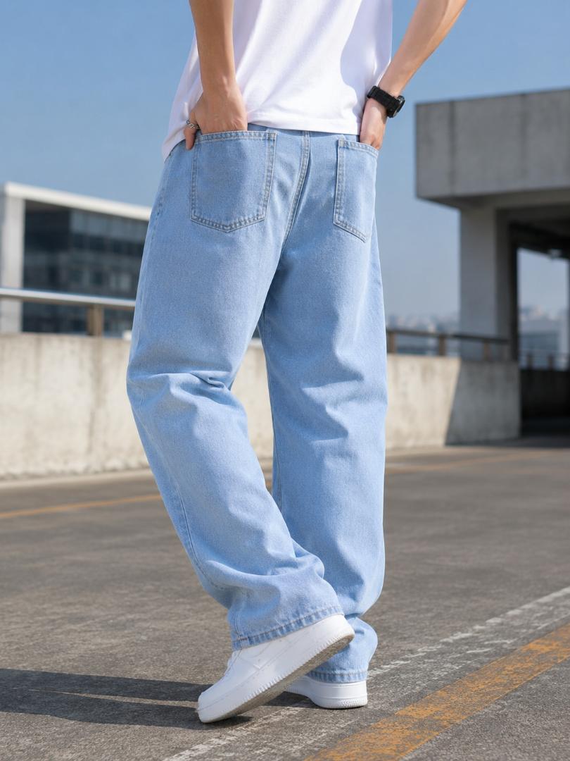 WAZWEAR Men Straight Fit Mid Rise Blue Jeans